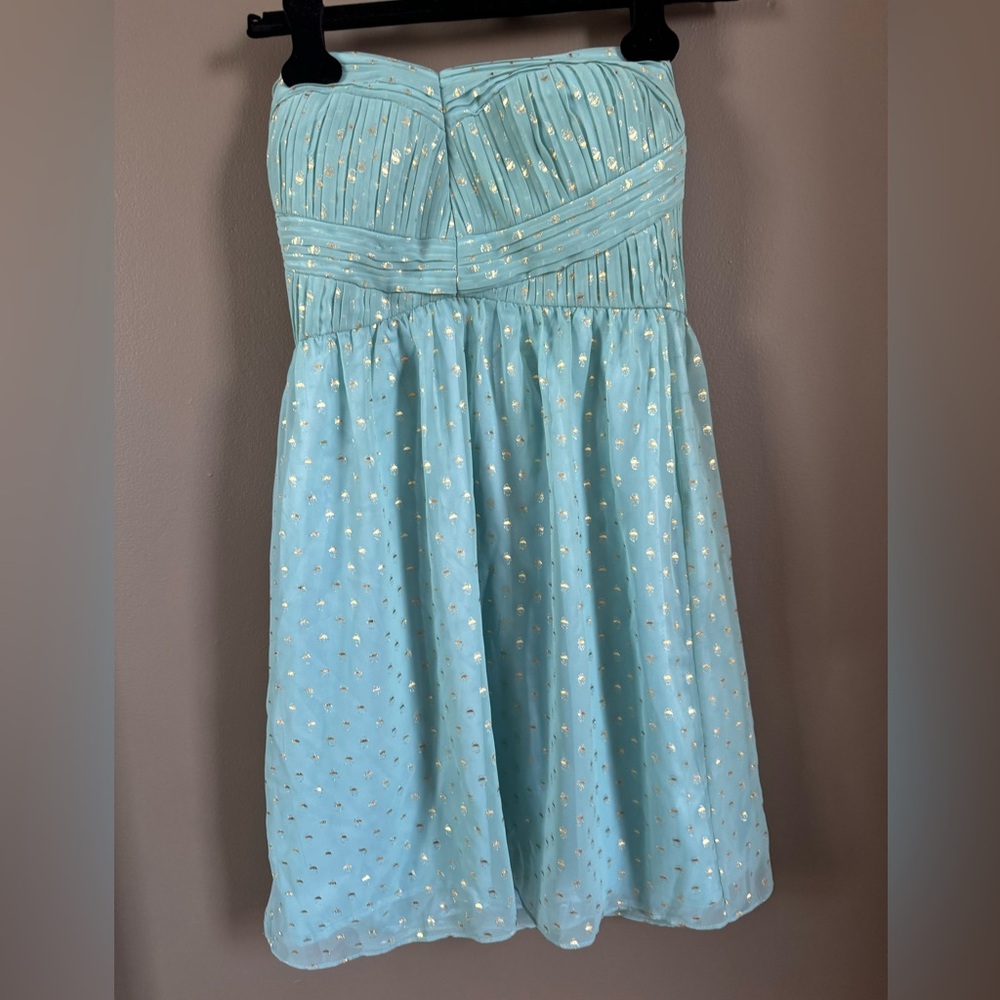 Turquoise and Gold Minuet dress